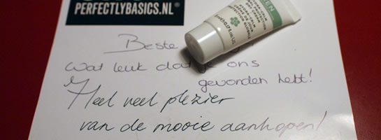 Perfectly basics: een kleine tube crème en een briefje