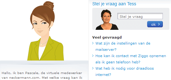 De (virtuele) medewerker van Neckermann en Ziggo