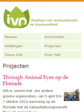 schermafdruk: responsive versie van ivn.nl